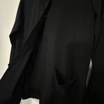 Eileen Fisher Button Front Shirt Tunic Wool Blend Smock Tunic Black Small Photo 6