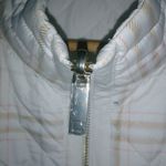 Chico's  2 L Reversible Quilted Zip Front Vest in White and Gold Peach Plaid Photo 3