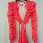 PatBO *NWT* Neon Coral Crochet Cut Out Maxi Dress Pink Size 6 Photo 7