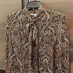 Veronica Beard đź’•VERONICAL BEARDđź’• Zaylee Tie-Bow Metallic Silk-Blend Blouse ~ Paisley Print 6 Photo 13