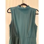 Lulus NWOT  Classic Elegance Emerald Chiffon Sleeveless Mock Neck Maxi Dress Sz M Photo 4