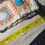 Boho Embroidery Multicolor Crochet Flower Adjustable Purse Strap White Photo 4