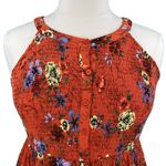 Torrid Boho Burnt Orange Floral Gauze Smocked Halter Top Photo 1