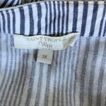 Saint Tropez West  Linen Top Womens Sz 1X Blue Striped Pullover Photo 5