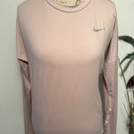 Nike  Dri-FIT Running Top Long Sleeve Shirt Womens Small Pink Athletic Photo 0
