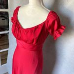 Petal and Pup  Red Satin Oralie Midi Puff Sleeve Size 6 Romantic Dress Holiday Photo 4