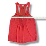 Aerie  Women’s Small Red Sheer Racerback Tank Top Pintuck Button Front Boho Photo 2