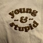 Barstool  Sports Women's Tshirt Cropped Young And‎ Stupid Medium Yellow Photo 2