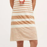 Maeve Dress Womens X Small Tan White‎ Haven Stripe Shift Cotton Anthropologie Size XS Photo 0