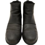 Sorel Women's Joan of Arctic Black Wedge II Leather Chelsea Heels Boots Size 10 Photo 2