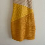 Bebe  Cream and Yellow Ruched Halter Bodycon Dress Photo 3