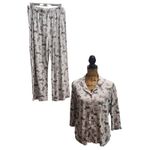 Karen Neuberger Women's Pajama Set Dog Print Sleepwear Top Pants L White Size undefined Photo 1