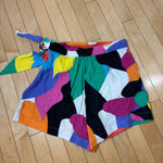 A New Day Linen Skort Shorts Skirt Geometric Print Size 4 Bright Colors Photo 4