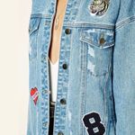 Forever 21 embroidered tiger Denim jacket Photo 2