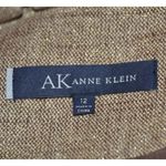 Anne Klein Ladies 2 Piece Gold Metallic Linen Blend Skirt Suit Size 12 Career Photo 12