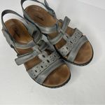Clarks Clark’s leather Gray Comfort Sandals shoes 7 Cushioned Footbed Photo 1