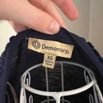 Democracy  navy button size XS top embroidered accent Photo 4