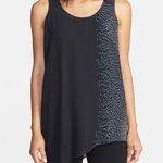 Eileen Fisher Black Silk Asymmetrical Hem Indie Sleaze Grunge Tunic Tank Top XS Photo 0