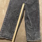 Uniqlo  Jeans Juniors Sz 11 Wide Leg Black Acid Wash High Rise Cropped Pants Dark Photo 7