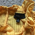 Who What Wear Yellow Ruffle Sleeveless Blouse Photo 2