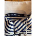 Cutter and Buck Polo Shirt Women’s Medium Navy Stripe Quarter Zip Golf LCK00157 Photo 1