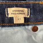 Madewell  SZ 27 Stovepipe Full-Length Jeans Hi-Rise Zip-Fly Pocket Whiskered Blue Photo 9