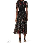 Monique Lhuillier ML Floral Embroidered Mesh Dress EUC Photo 2