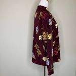 Jones Wear Burgundy Floral Blouse Sz Medium Photo 3
