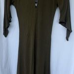 Cleobella  Moss Green Lace Up Mini Dress Flare Sleeve Forest Fairy Goblin Witch Photo 0