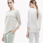 Theory  Maas Nebulous White Peruvian Cotton 3/4 Sleeve Tee, Womens Medium Photo 1