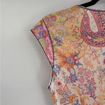 Etro Y2K Fairy Babydoll Designer Paisley Boho Hippie Fest Midi V Neck Dress Sz 4 Pink Photo 6