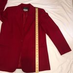 Vintage Wool Red Long Line Blazer Jacket Size 8 Christmas Holiday Photo 5