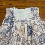 Womens Tank Top Tunic Geometric Print Sleeveless Scoop Neck Size L Blue Size L Photo 2