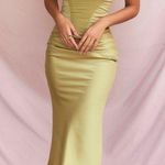 House Of CB  NATALYA OLIVE SATIN CORSET MIDI DRESS, Size Medium, $285 Photo 9