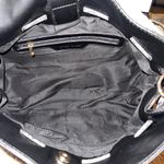 Badgley Mischka  Drawstring Bucket Tote Shoulder Bag Black Snake Print NWT Photo 2