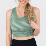 Zyia  Forest Green Nimbus Split Back Workout Tank Top - small Photo 0