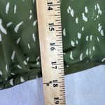 ASTR The Label Wrap Top Green XL Puff Sleeve V-Neck Cropped Satin Smocked Back Photo 8