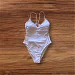 Shade & Shore 🔻NWT  white one piece swimsuit size 8/10 high leg cheeky Photo 1