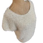 Vince Camuto ‎ Ivory Gold Fuzzy Sweater Poncho XS Photo 1