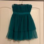 Thirty Thirty small green/blue tulle strapless mini dress brand new Green Photo 1
