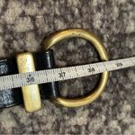 None Vintage Y2K Size M Black Leather Round Solid Brass Buckle Belt Photo 7