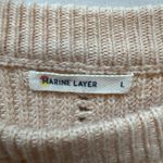 Marine layer  Knit Sweater Women Size L Orange Chevron Open Knit Long Sleeve Photo 3