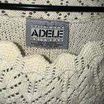 ADELE made in USA Knitwear Cream Crew‎ Neck Sweater with Lace Detail Size M Photo 1