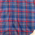 American Vintage Women’s XL Vintage 70s Plaid Sleeveless Top Blue Red Boxy Short Sleeve X Large Photo 2