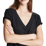 Free People We The Free Sundance Tee Top Black Slouchy V Neck Distressed Size XS Photo 11
