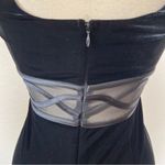 Betsy and Adam Vintage 90’s Solid Black Velvet Sleeveless Mesh Cut Out Sleeveless Bodycon Dress Photo 7