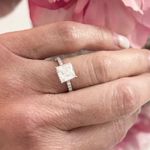 2 Carat Princess Moissanite Diamond Ring Set 5 Silver Photo 5