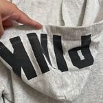 PINK - Victoria's Secret PINK Victoria’s Secret gray/black lace up tunic hoodie, size XS Photo 4