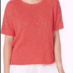 Eileen Fisher  organic cotton / linen blend knit shirt orange contemporary boho M Photo 1