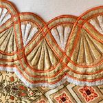 Vintage Indian Block Print Embroidered Neckline Cotton Kaftan Dress Yellow Size undefined Photo 6